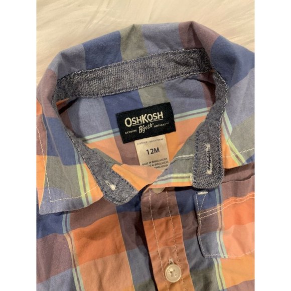 OSH KOSH Boys 12M Short Sleeve Button Down Shirt - Picture 3 of 4